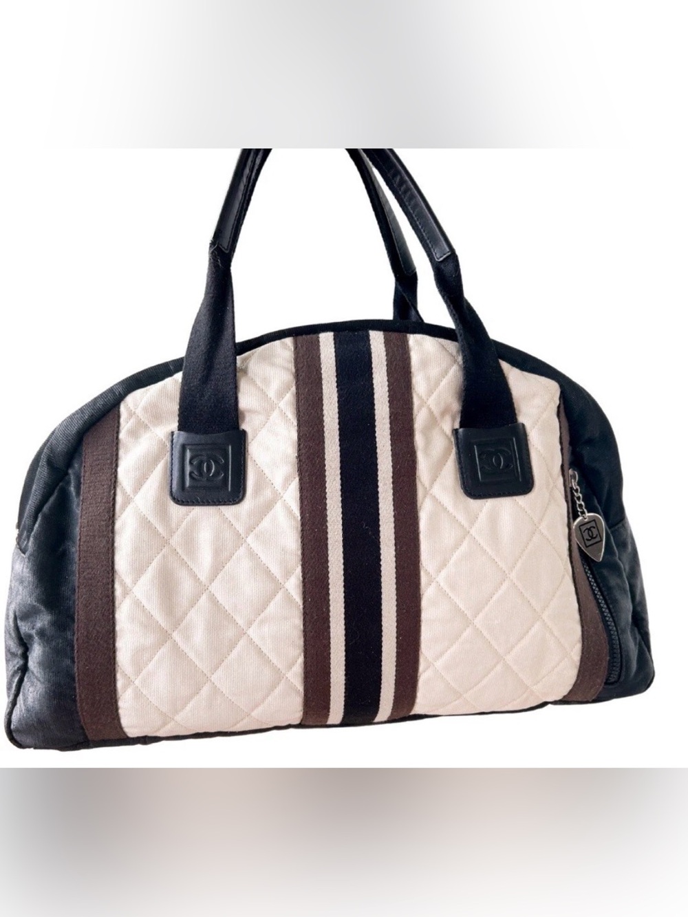 vintage Chanel Sport Line Bowling Bag duffle bag by Karl Lagerfeld early 2000s